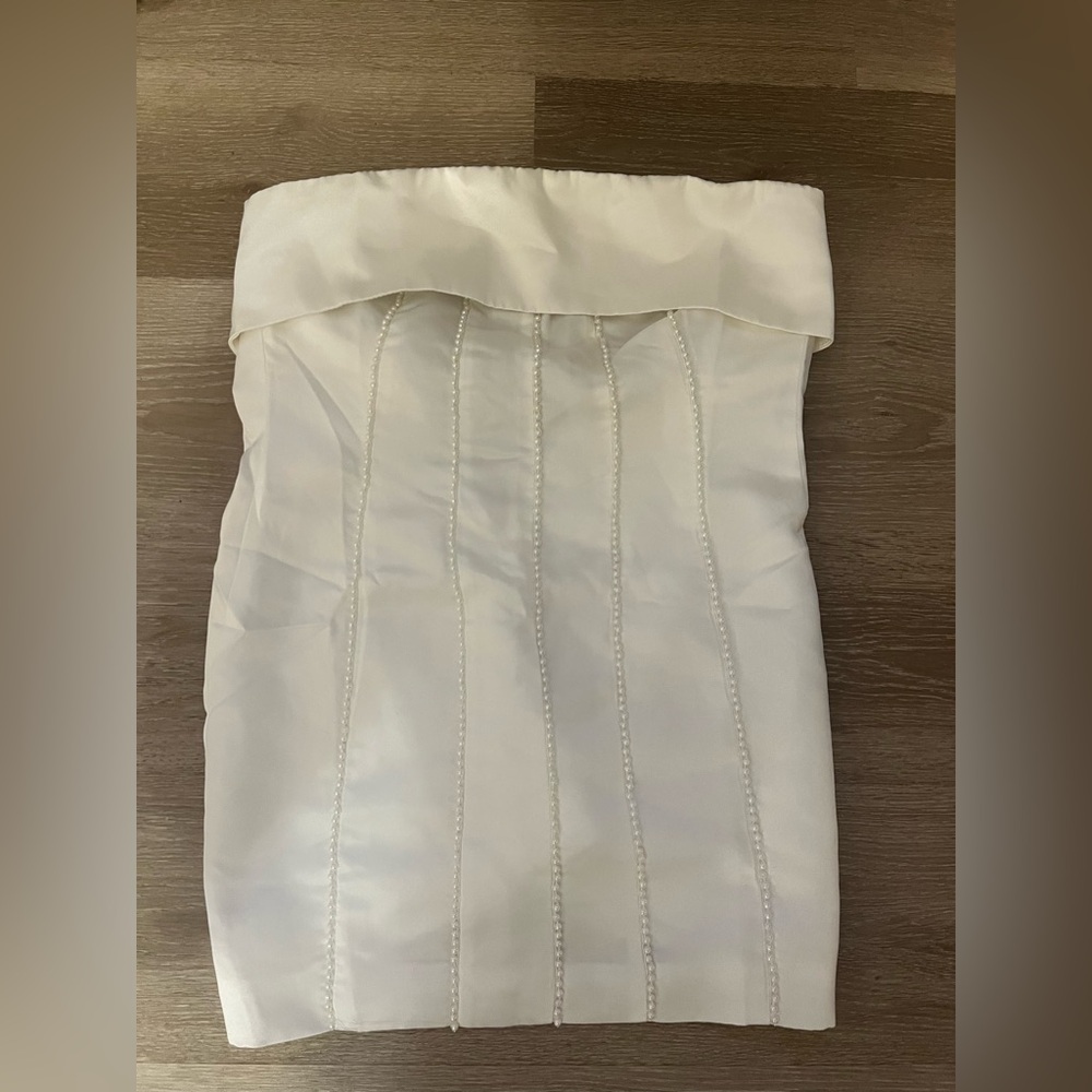 NWT Peppermayo Elegant White Strapless Dress size 4